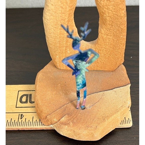 ROBERT SHIELDS Metal Art Sculpture Shaman Sandstone Soutwestern Kokopelli - Picture 9 of 9